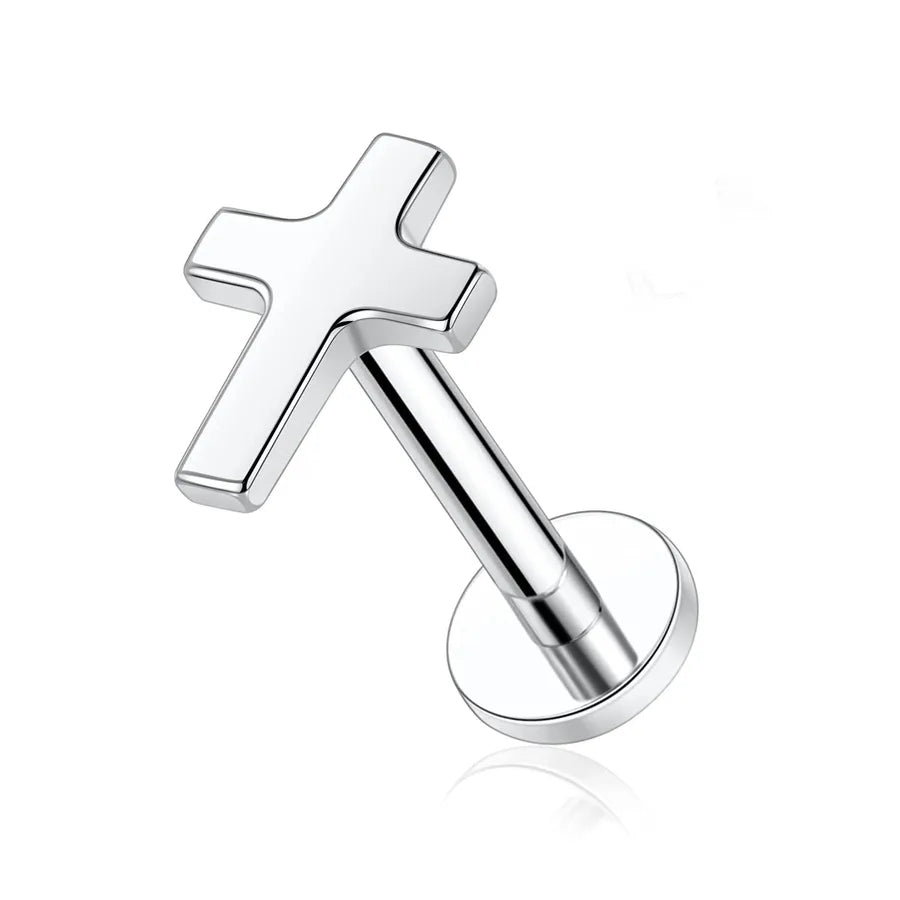 1 Piece Lip Rings Simple Style Solid Color Pure Titanium