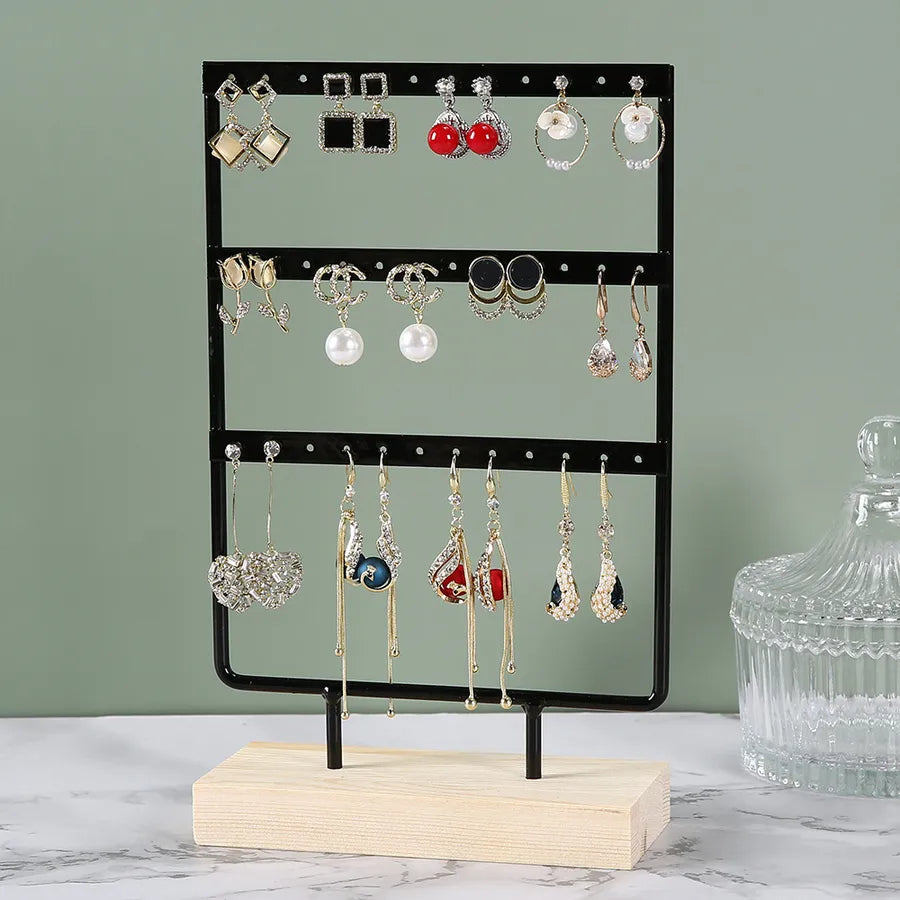 Wrought Iron Creative Earrings Pine Bottom Household Hanging Earrings Earrings Storage Jewelry Display Shelf Factory Wholesale