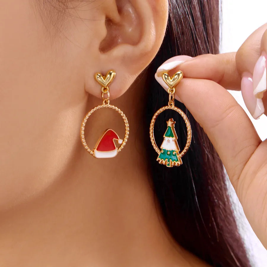 Creative Christmas Bell Design Acrylic Earrings For Women Festive Gingerbread Man Shape Christmas Tree Gift Fashionable