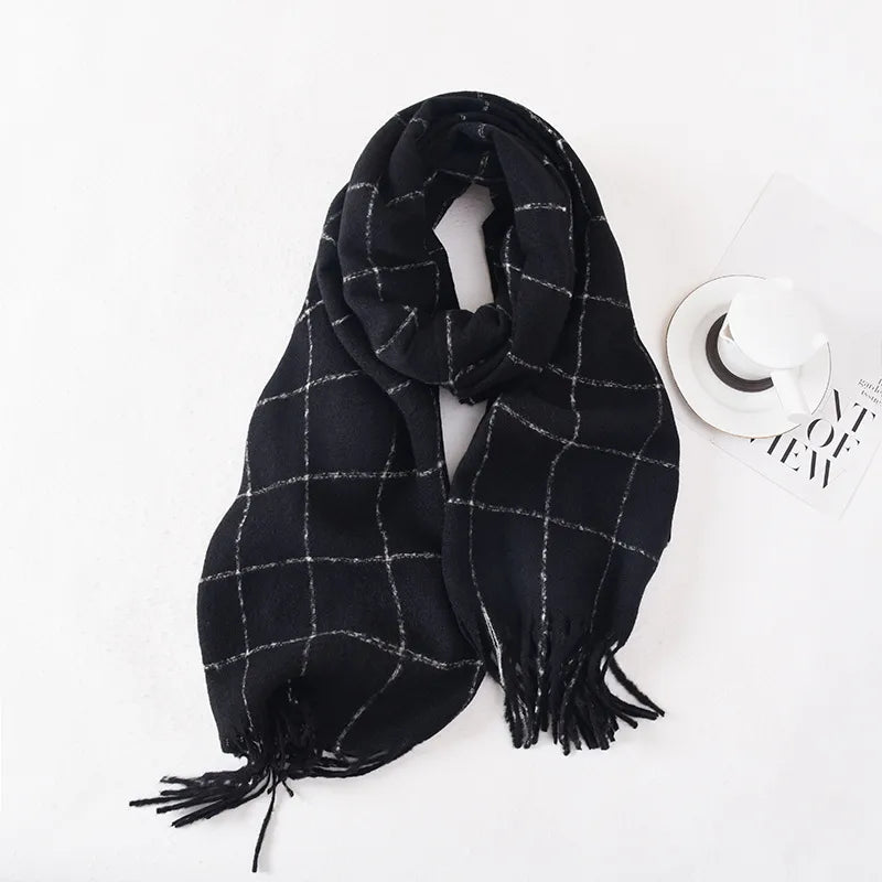 Women's Basic Plaid Imitation cashmere Polyester Scarf