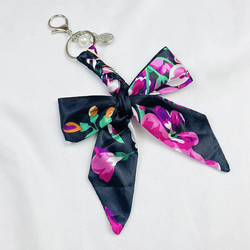 Sweet Simple Style Bow Knot Cloth Metal Unisex Bag Pendant Keychain