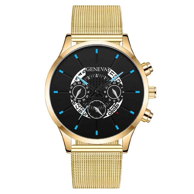 Simple Style Streetwear Color Block Buckle Quartz Watch Men's Watches