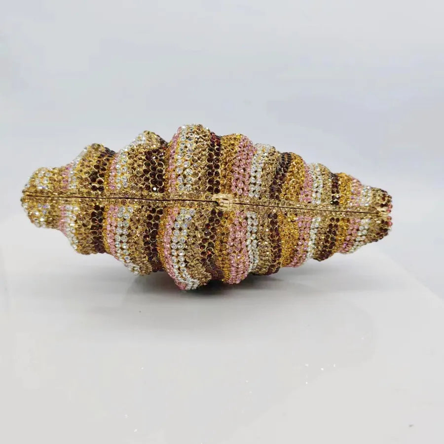 Metal Conch Rhinestone Evening Bags