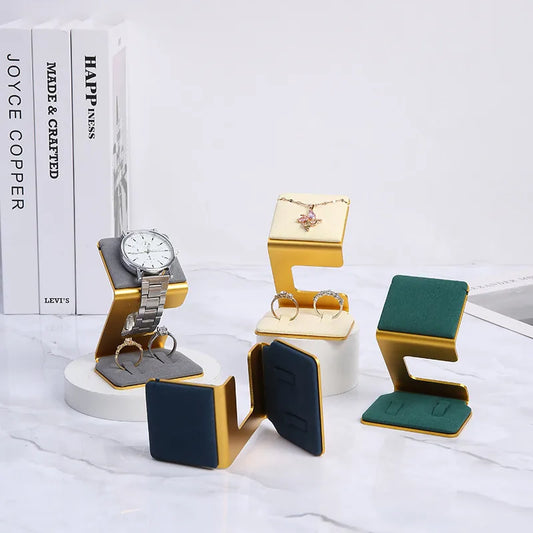 1 Piece Microfiber Aluminium Alloy Elegant Modern Style Geometric Jewelry Display Jewelry Rack