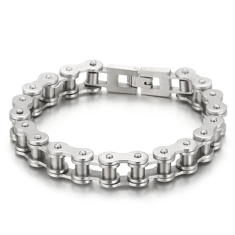 Hip-Hop Solid Color Stainless Steel 18K Gold Plated Men's Bracelets
