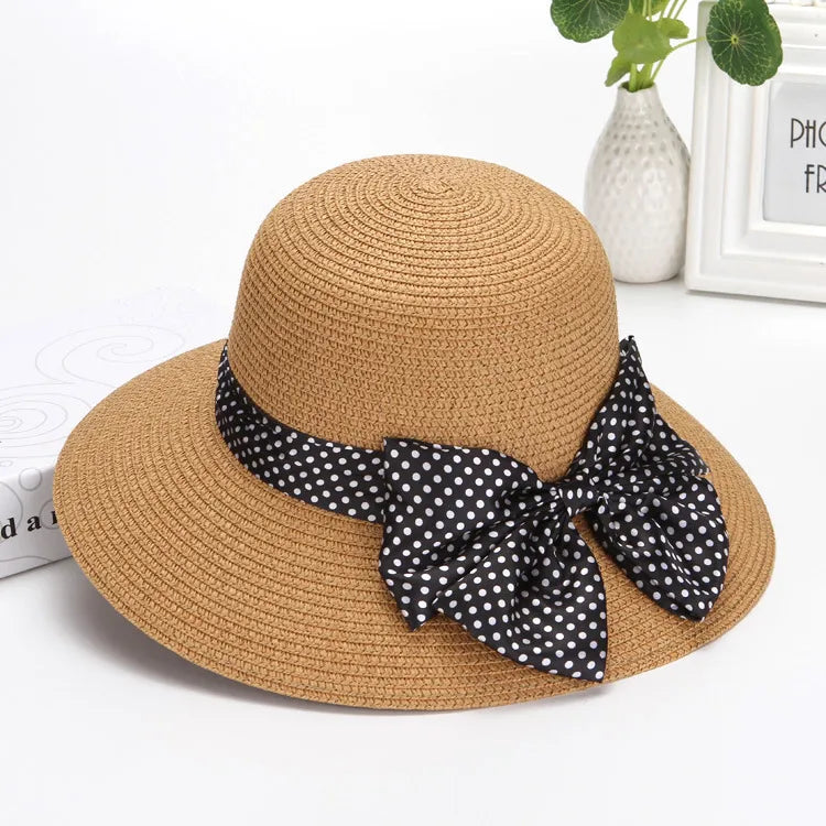 Women's Simple Style Bow Knot Bowknot Flat Eaves Bucket Hat