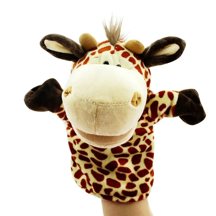 Can open mouth cartoon animal plush hand puppet parent-child toy mouth can move a variety of styles  spot mixed batch