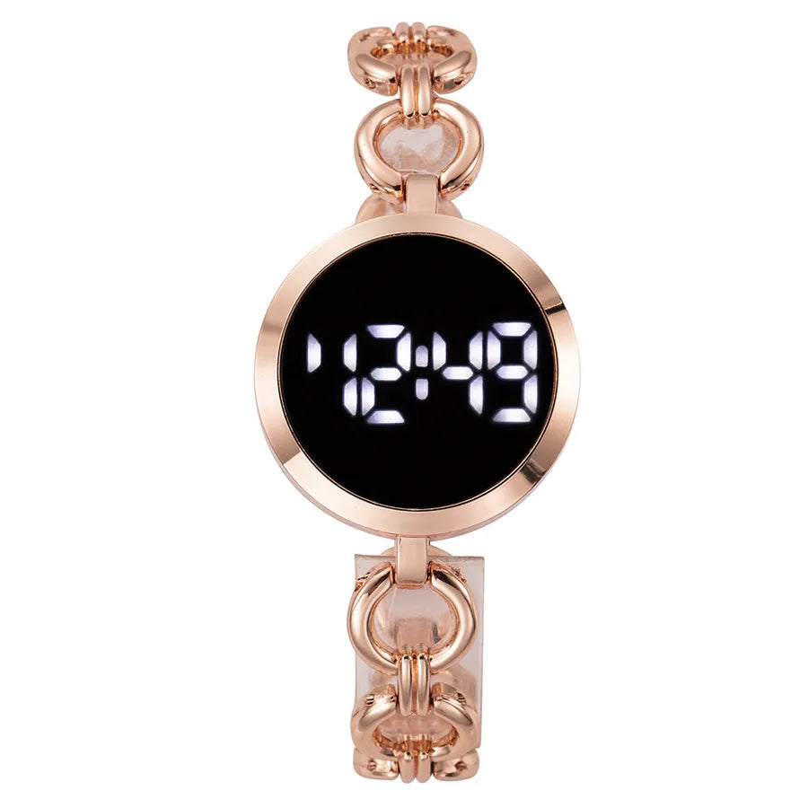 Simple Style Solid Color Single Folding Buckle Electronic Women's Watches