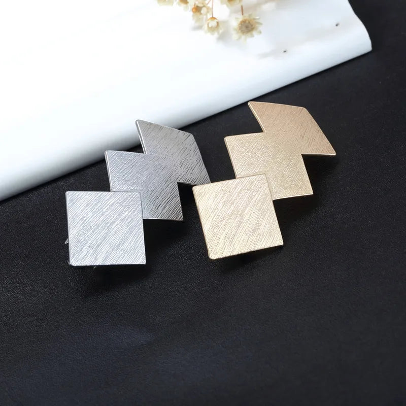 simple style rhombus alloy plating hair clip