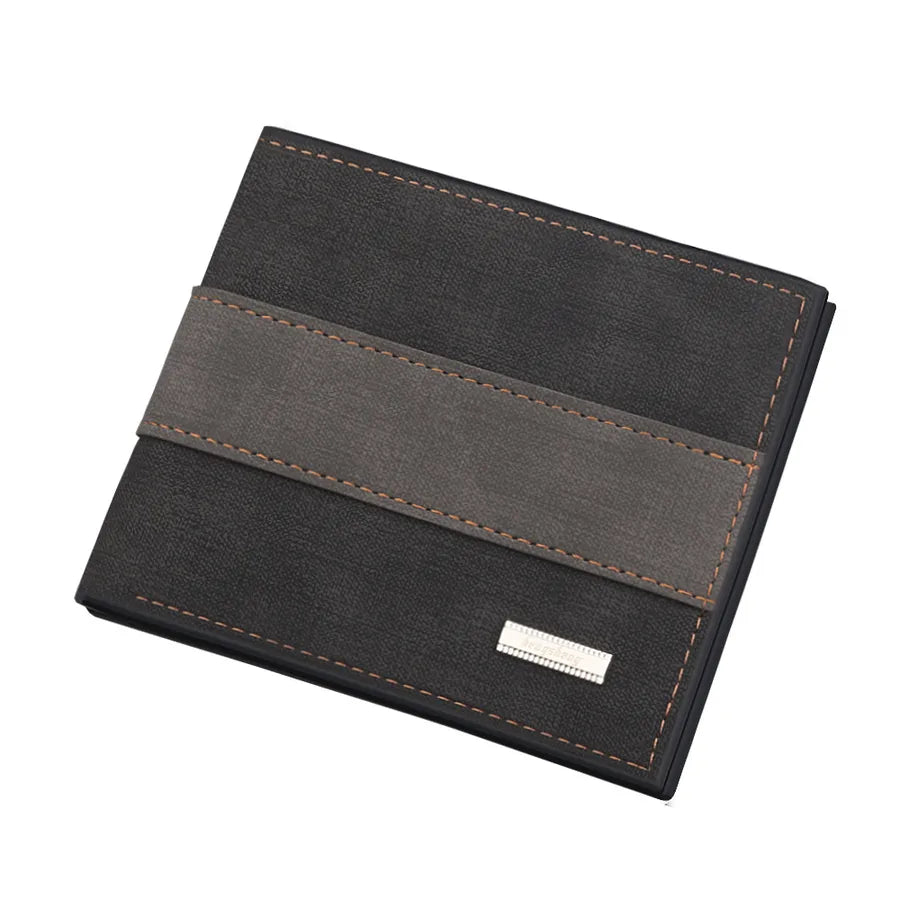 men's wallet short wallet retro zipper bag horizontal casual frosted multi-card pocket small wallet