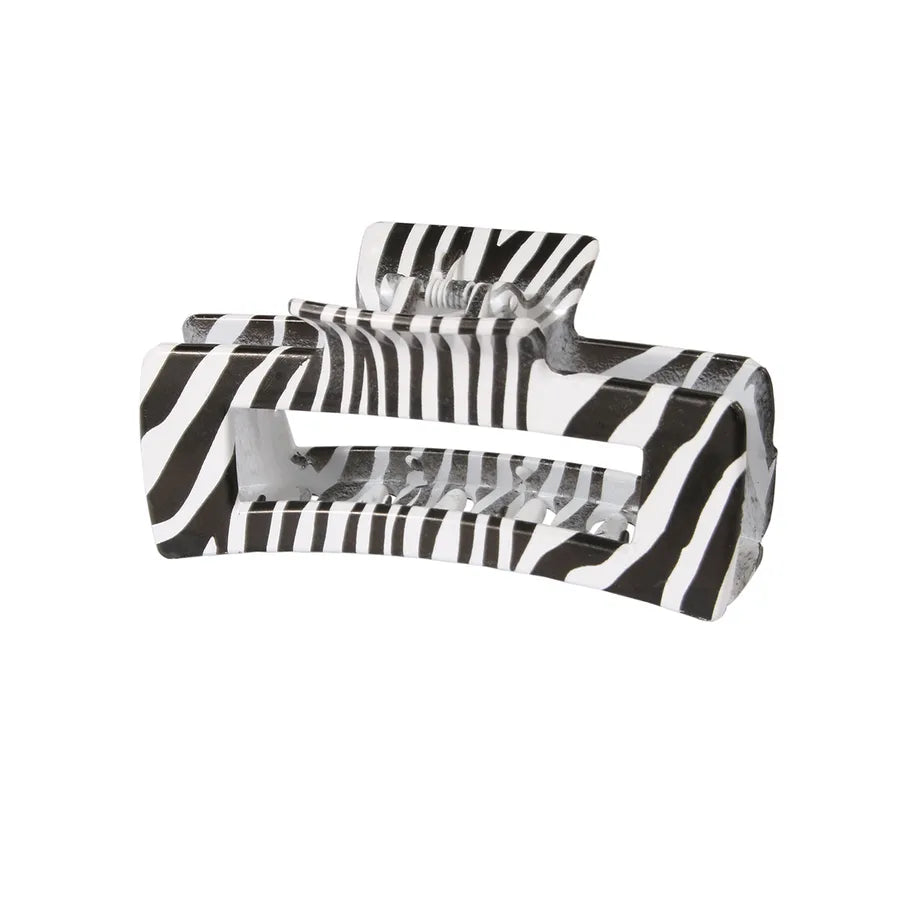 retro artistic stripe leopard plastic resin printing hair claws