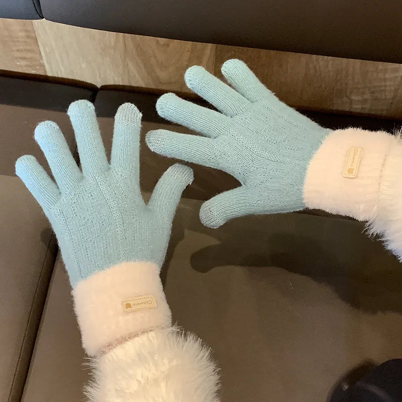 unisex simple style solid color gloves 1 set