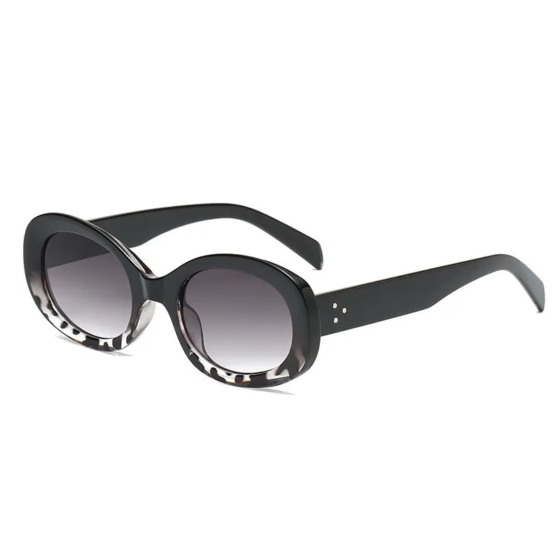 simple style solid color ac oval frame full frame men's sunglasses