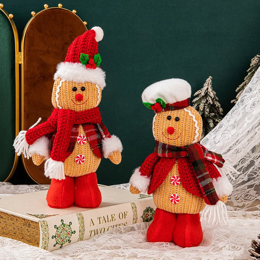 New Christmas Decorations Gingerbread Man Doll Ornament Saint Party Scene Arrangement Children's Gift Doll Holiday Decor