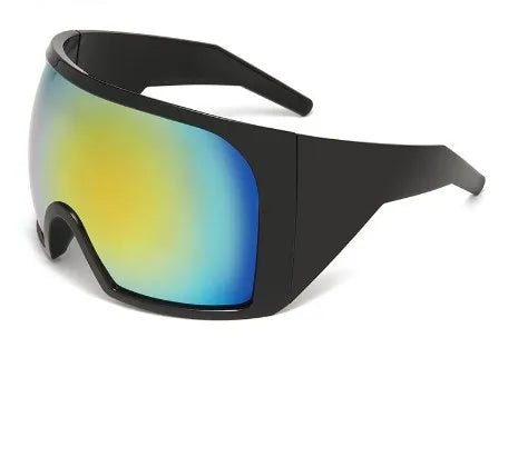 streetwear solid color pc special-shaped mirror full frame men's sunglasses