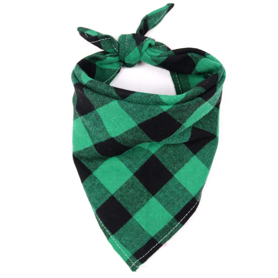 retro cotton christmas lattice pet saliva towel
