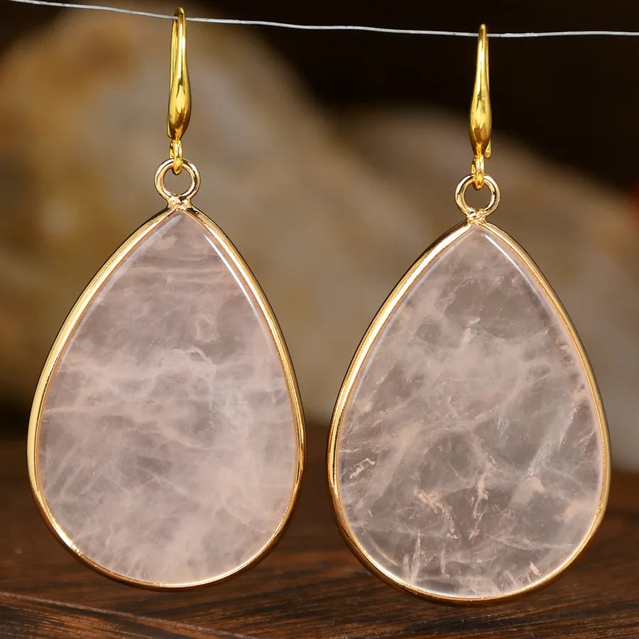 1 Pair Elegant Luxurious Water Droplets natural stone Drop Earrings