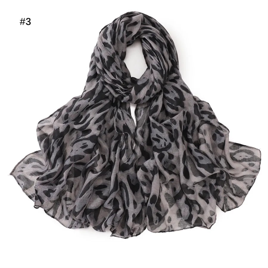 Women's Vintage Style Classic Style Leopard Voile Silk Scarf