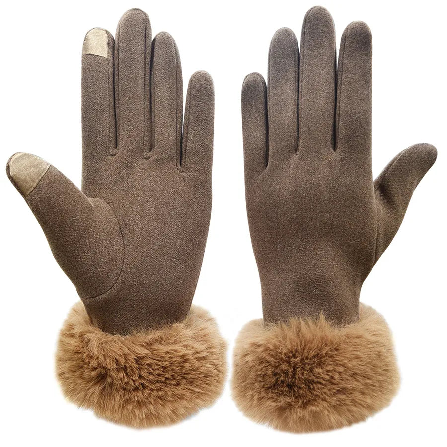 Women's Winter Fashion Touchscreen Gloves Warm Cycling Cold Proof Gloves Stylish Basic Design Polyester Fabric Hand Warmer