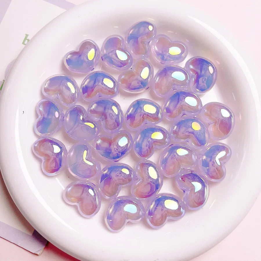 10 PCS/Package Arylic Heart Beaded Beads