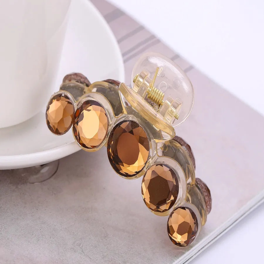 Elegant Women's Geometric Artificial Crystal Metal Hair Claws