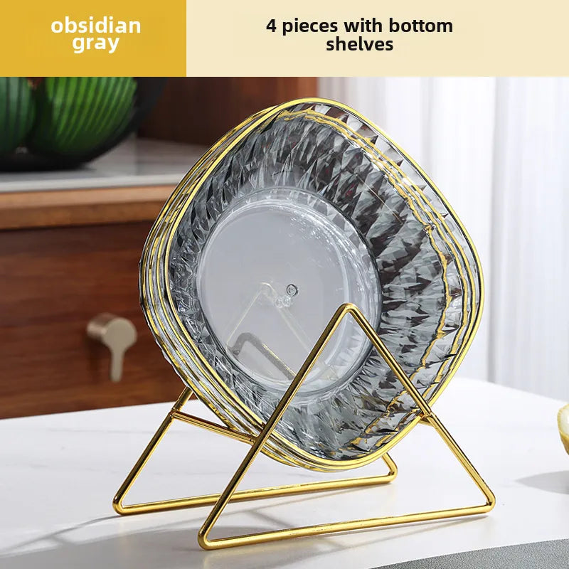 Light Luxury Transparent High-grade Bone Spitting Dish Household Dining Table Bone Dish Food Grade Snack Dish Fruit Dish Candy Nut Dish