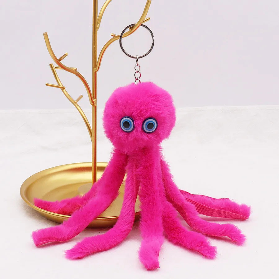 Simple Style Classic Style Solid Color Imitate rex rabbit fur Women's Keychain
