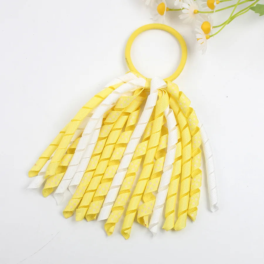 explosions girls' hair accessories wave point printing roll belt head rope rubber band children's accessories long ponytail hair accessories wholesale
