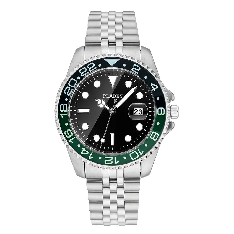 Business Color Block Butterfly Double Snap Quartz Watch Men's Watches