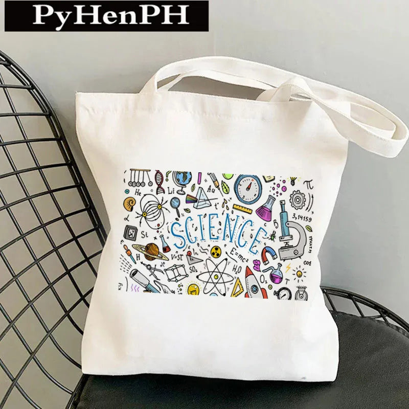 Unisex Canvas Printing Letter Cute Square Open Canvas Bag