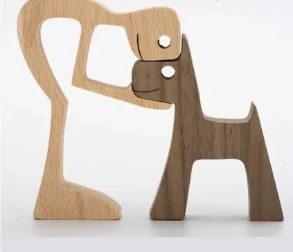 pastoral dog wood ornaments artificial decorations