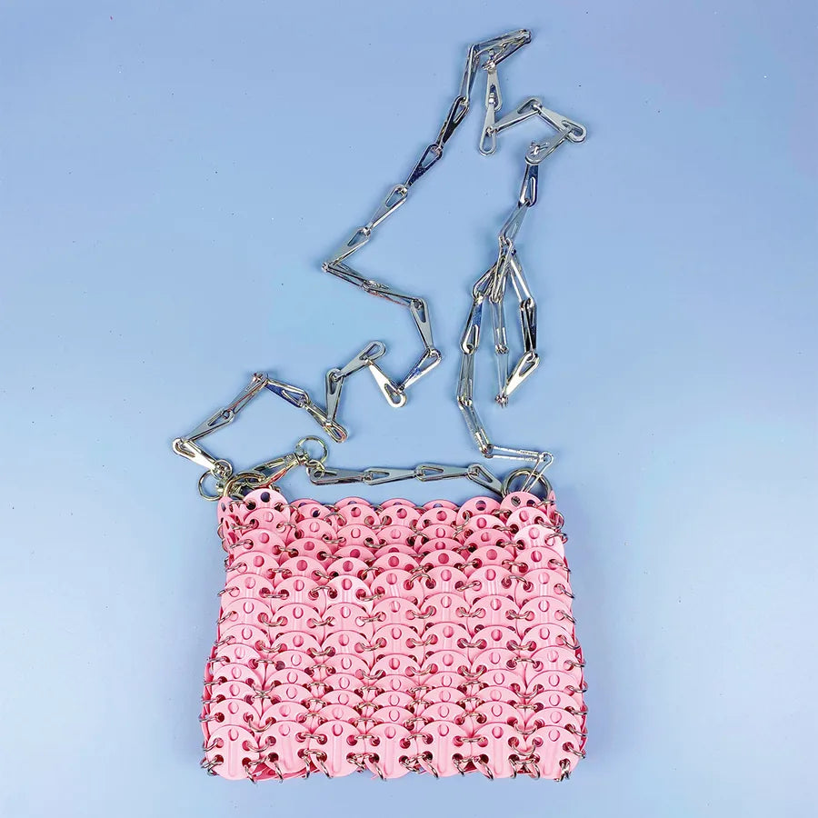 Women's Small Arylic Solid Color Streetwear Sequins Square Open Crossbody Bag