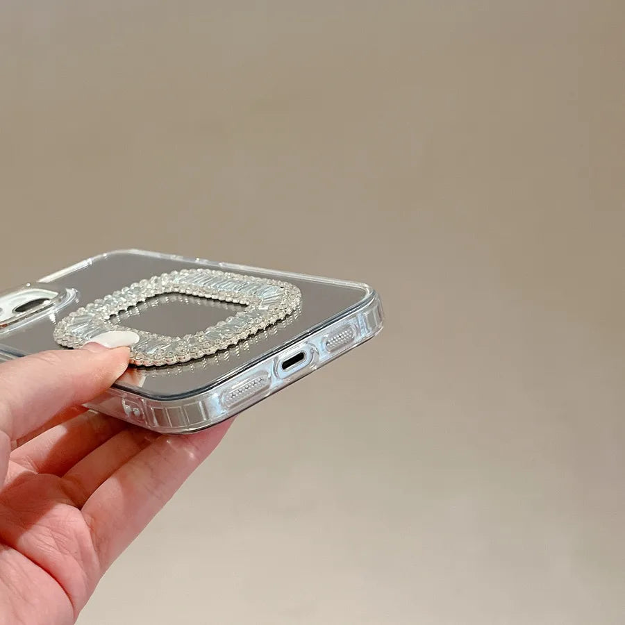 New Square Buckle Diamond Apple 15Promax Phone Case Suitable For iPhone 16 Full Cover Chain 13 11 Protective Cover