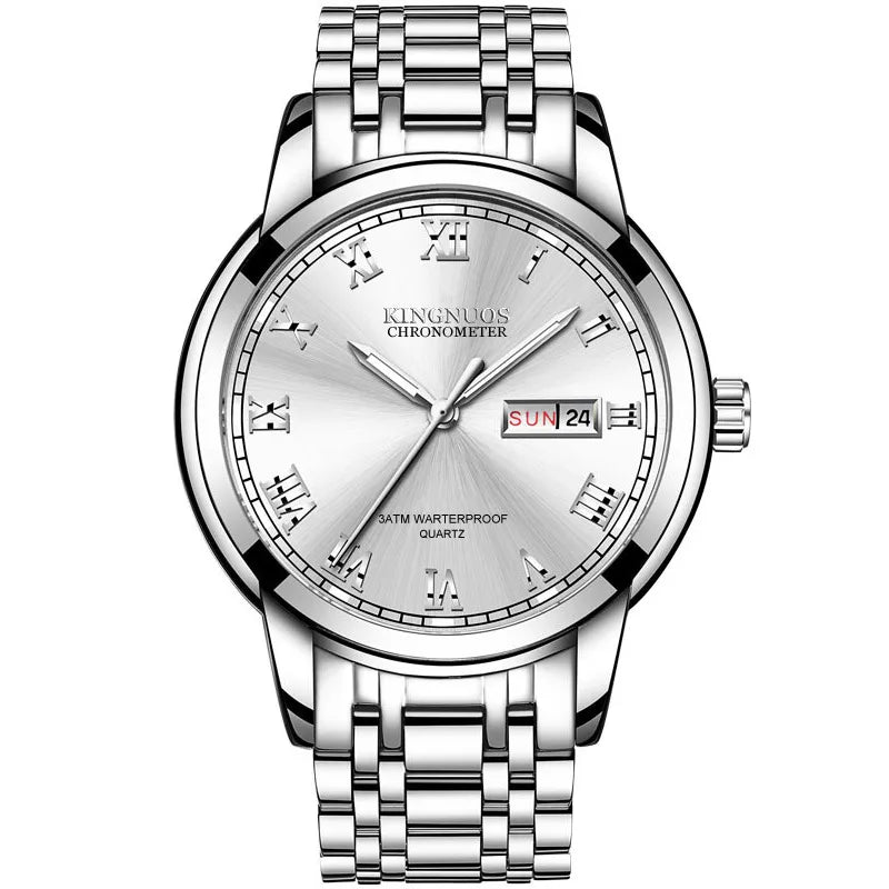 casual solid color double side snaps quartz men's watches