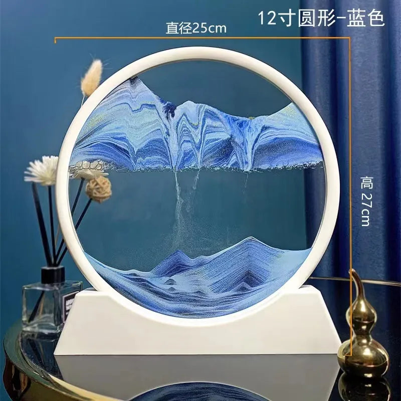 Creative 3d Artistic Sand Painting Ornaments Home Decorations Round Landscape Stress Relief Gifts Simple Design