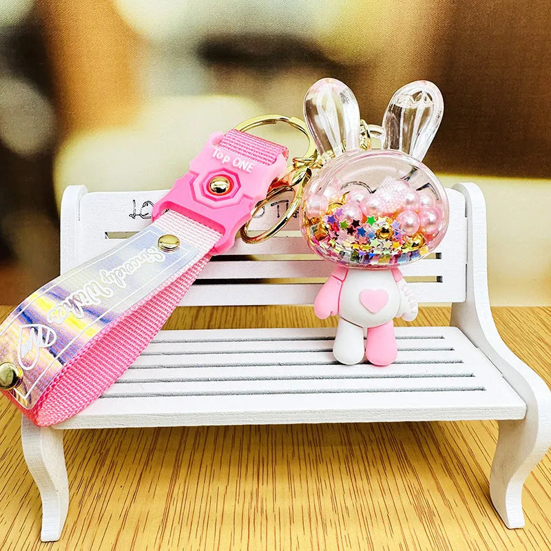 cute rabbit arylic women's bag pendant keychain