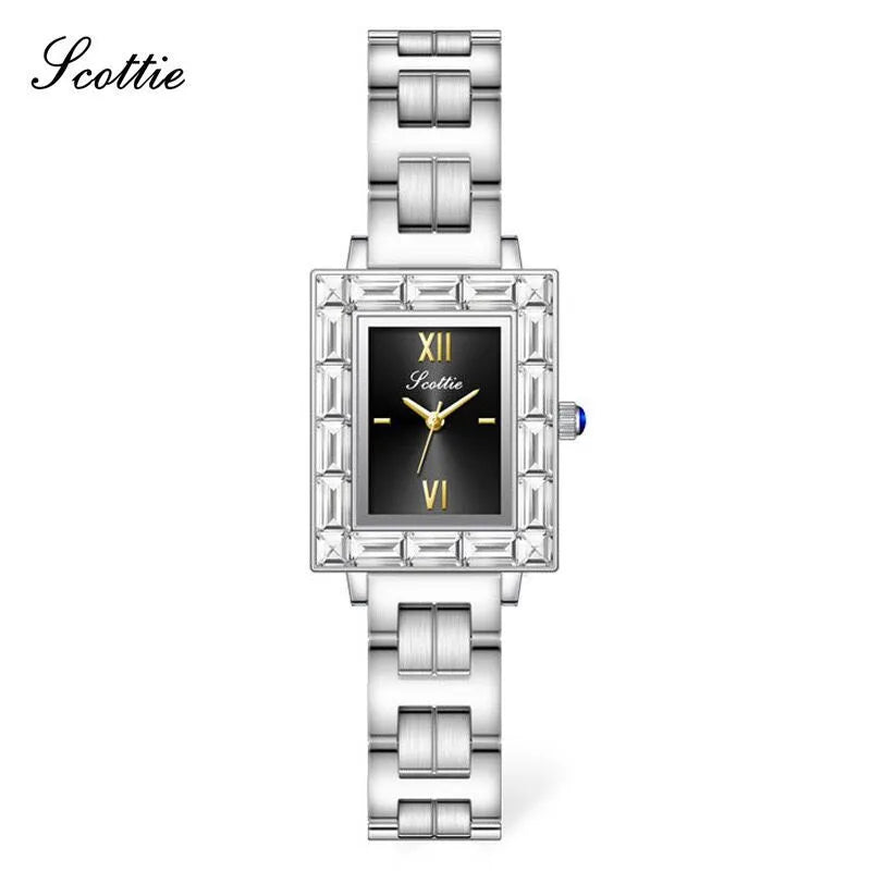 Shi Gaudi scottie9678 New Women's Watch Steel Band Watch Women's Square TikTok Live Explosions Little Red Riding Book