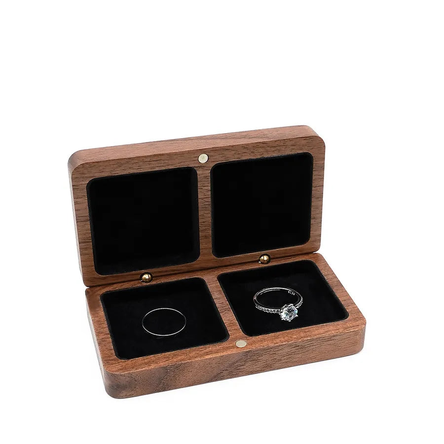 1 Piece Wood Elegant Lady Holiday Banquet Daily Solid Color Jewelry Boxes