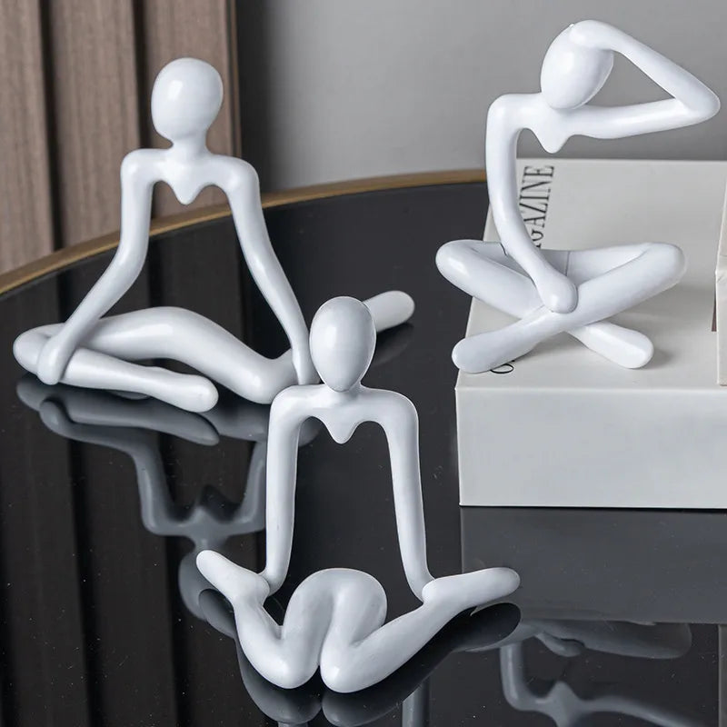 Niche abstract character thinker plastic crafts cute small decoration room decoration art living room decoration