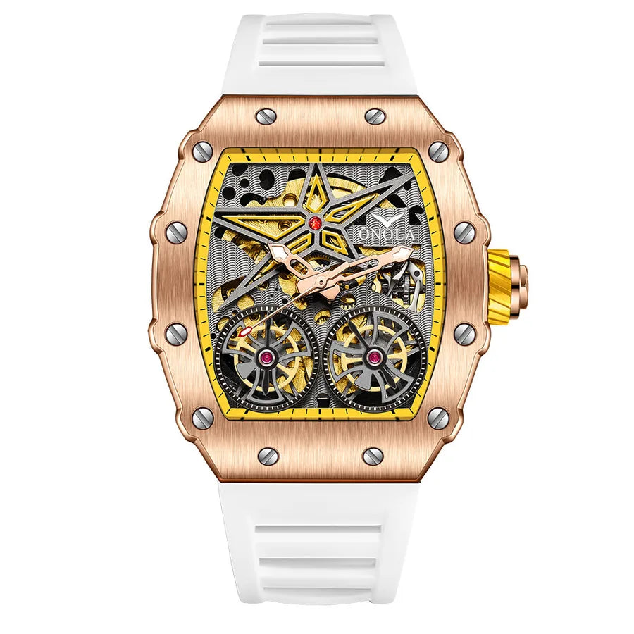 retro solid color buckle mechanical men's watches