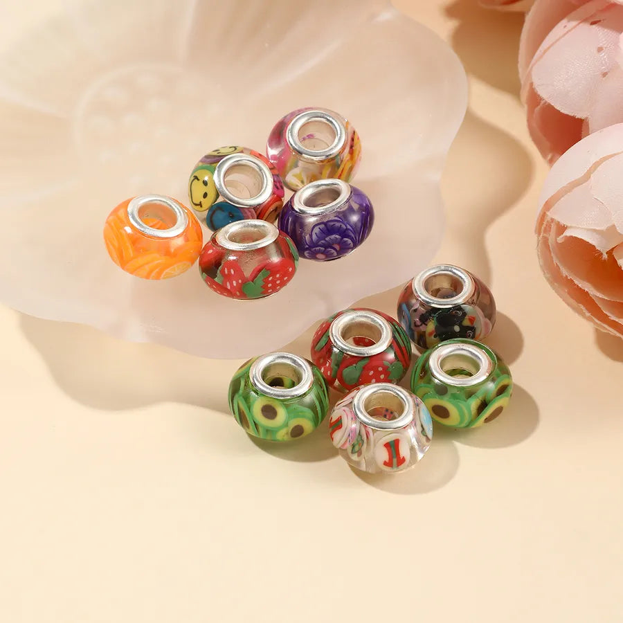 10 PCS/Package Diameter 14mm Hole 5~5.9mm Resin Round Jewelry Accessories