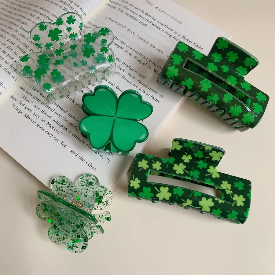 Vacation Simple Style Women's Four Leaf Clover Arylic Hair Claws