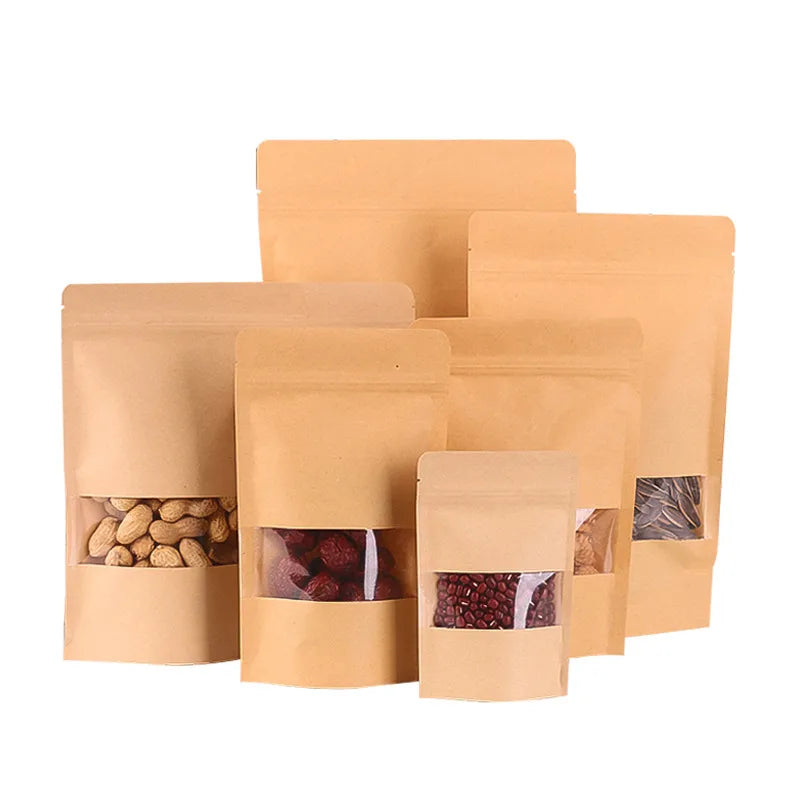 Simple Style Solid Color CPP PET Kraft Paper food packaging bag Envelope bag