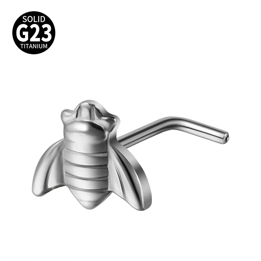 Casual Flower Butterfly Titanium Alloy Polishing Nose studs 1 Piece