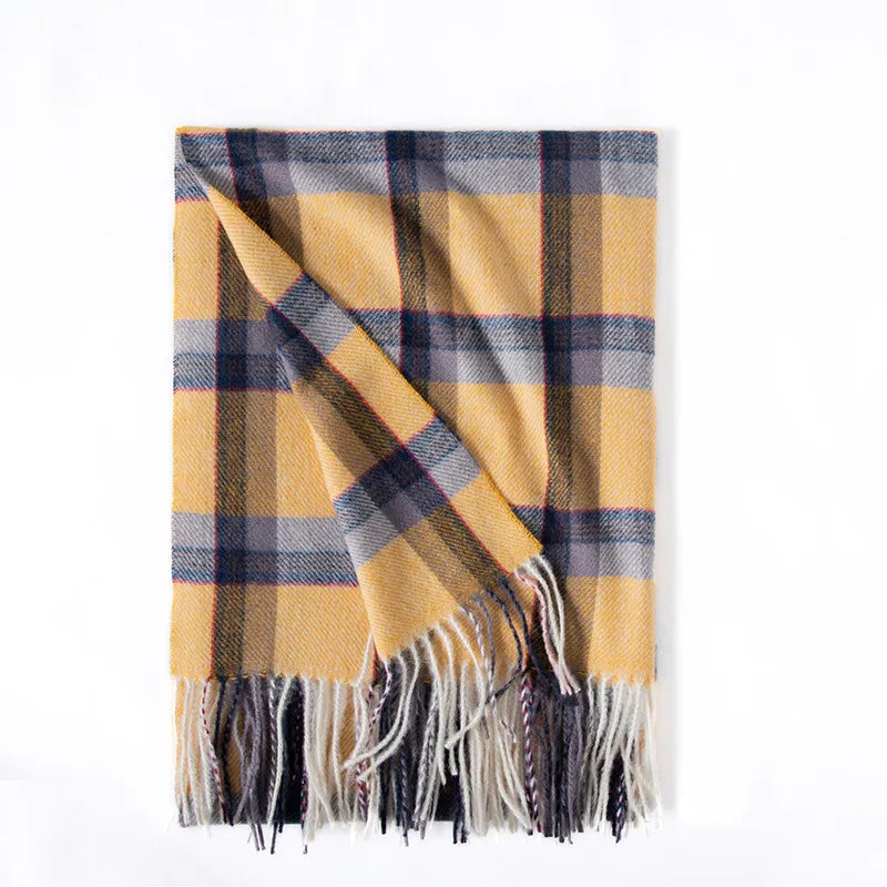 Unisex Vintage Style Simple Style Plaid Polyester Scarf