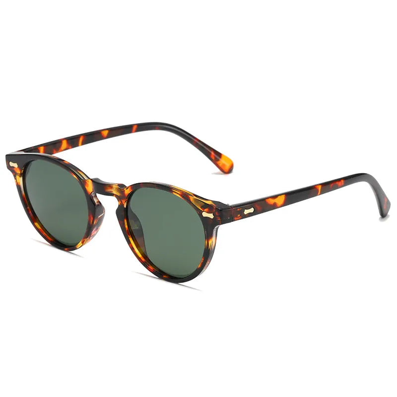 retro simple style solid color tac round frame full frame men's sunglasses