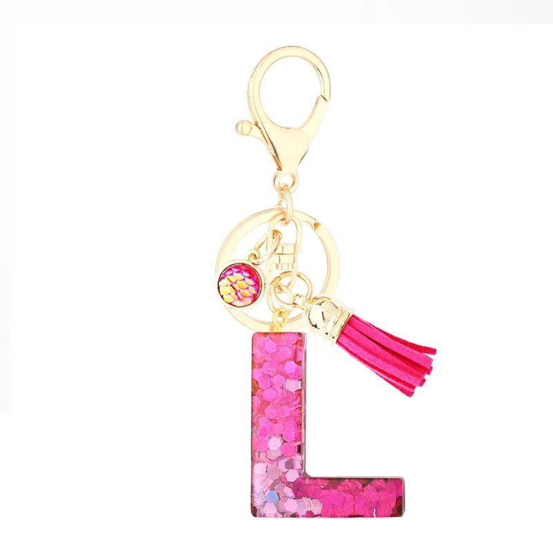 1 piece fashion letter resin patchwork unisex keychain