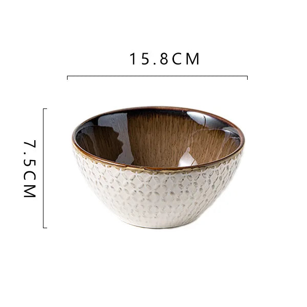 Retro Pattern ceramics plate Bowl 1 Piece