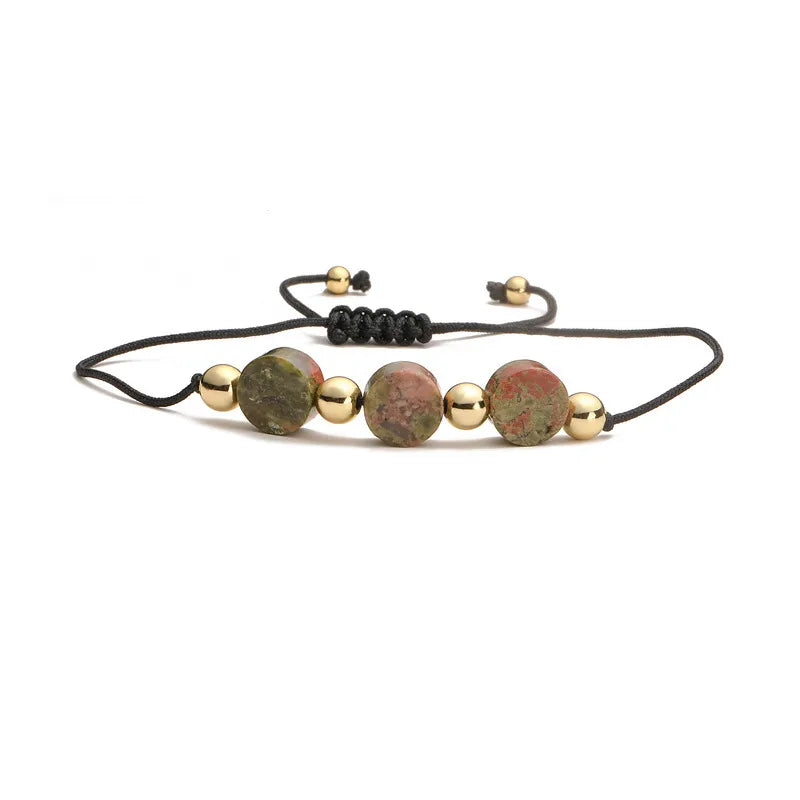 Classic Style Geometric natural stone turquoise Tiger Eye Drawstring Bracelets In Bulk