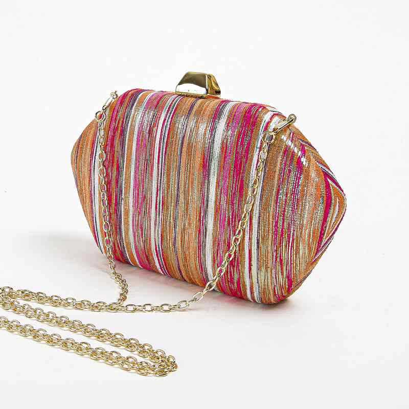 Polyester Stripe Polygon Evening Bags